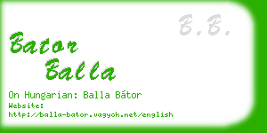 bator balla business card